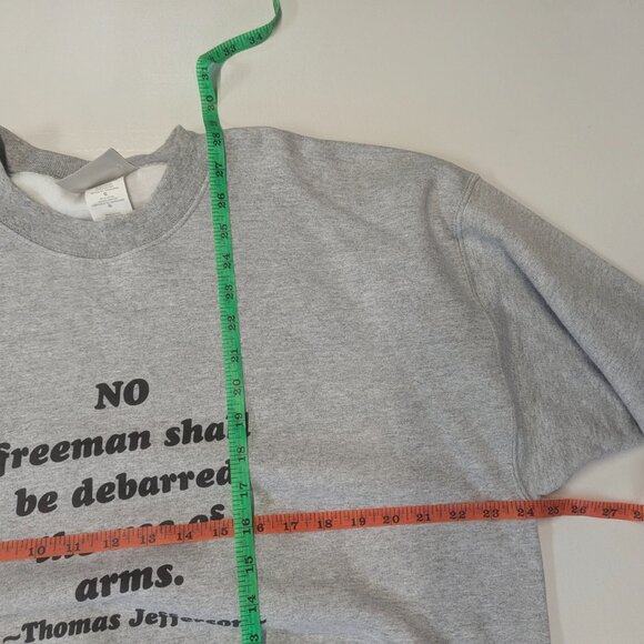 Vintage Hanes Gray Sweatshirt Large with Thomas Jefferson/Virginia Constitution - Picture 8 of 10